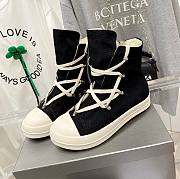 Rick Owens high-top canvas black shoes - 1