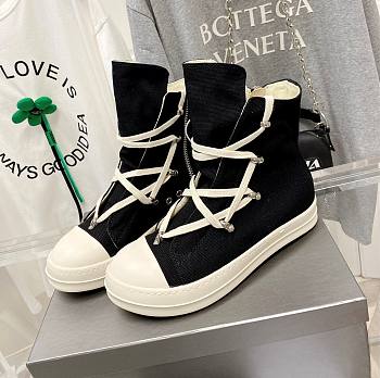 Rick Owens high-top canvas black shoes