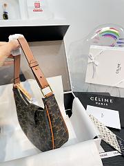 Celine Brown Canvas Ava Triomphe Shoulder Bag 23cm×13.5cm×6cm - 5