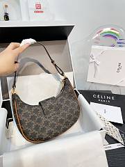 Celine Brown Canvas Ava Triomphe Shoulder Bag 23cm×13.5cm×6cm - 3