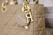 Mini Lady Dior bag Cannage lambskin in powder beige 17cm x 15cm x 7cm - 5