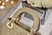 Mini Lady Dior bag Cannage lambskin in powder beige 17cm x 15cm x 7cm - 4