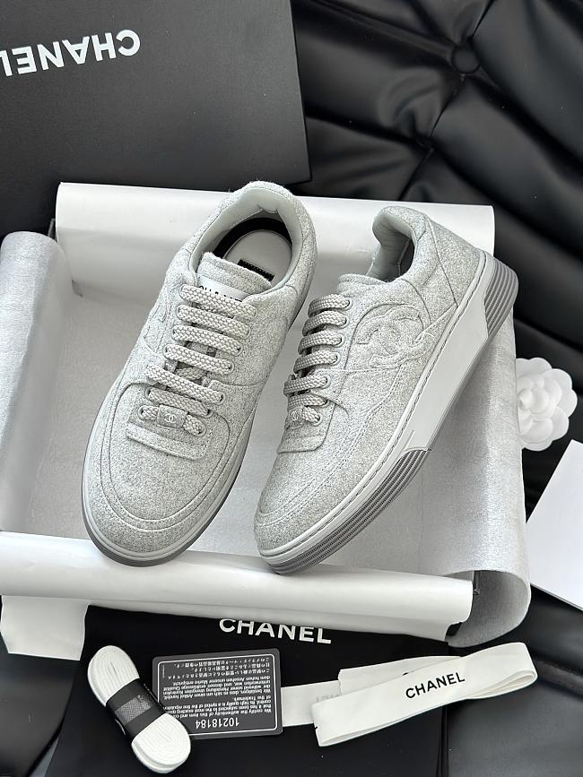 Chanel Sneakers Wool & Mixed Fibers Light Gray G46011 B18068 NZT00 - 1