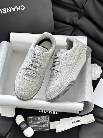 Chanel Sneakers Wool & Mixed Fibers Light Gray G46011 B18068 NZT00