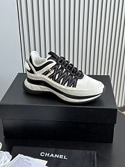 Chanel Black and White Fabric Suede Calfskin Sneakers G39982 S1 - 5