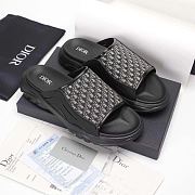 Dior H-Town Sandal Black Rubber with Beige and Black Dior Oblique Jacquard 3SA132ZYF_H961 - 6