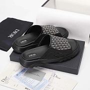 Dior H-Town Sandal Black Rubber with Beige and Black Dior Oblique Jacquard 3SA132ZYF_H961 - 5