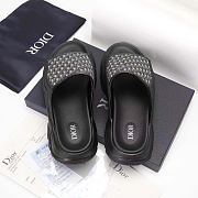 Dior H-Town Sandal Black Rubber with Beige and Black Dior Oblique Jacquard 3SA132ZYF_H961 - 4