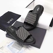 Dior H-Town Sandal Black Rubber with Beige and Black Dior Oblique Jacquard 3SA132ZYF_H961 - 2