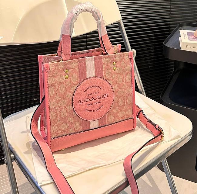  Coach Dempsey Tote Pink Bag 22cm x 21cm - 1