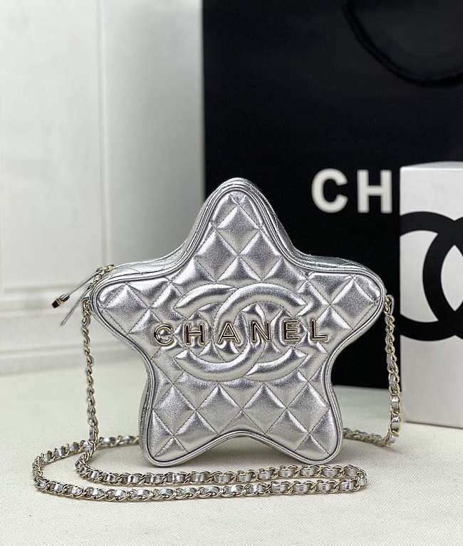 Chanel Silver Star Handbag 22.5 × 22.5 × 6 cm - 1