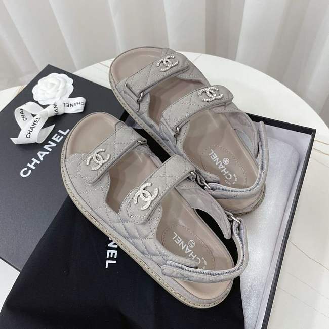 Chanel Dad Sandals Grey  - 1