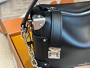 Louis Vuitton LV Women Side Trunk MM Handbag Black Grained Calf Leather M25160 23cm x 16cm  - 2