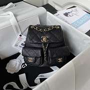 CHANEL Small Backpack Grained Calfskin & Gold-Tone Metal Black AS3787 16.5cm × 17.5cm × 10 cm - 1