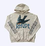 Rhude Bird Cream Off White Tile Hoodie - 1