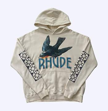 Rhude Bird Cream Off White Tile Hoodie