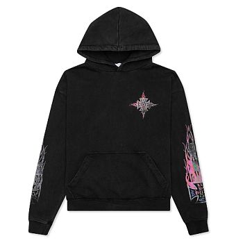 Rhude Neon Flame Hoodie - Black