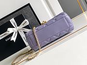 Chanel 24A Pearl Chain Flap Bag Purple 20cm x 7.5cm x 15cm - 6