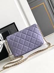 Chanel 24A Pearl Chain Flap Bag Purple 20cm x 7.5cm x 15cm - 4