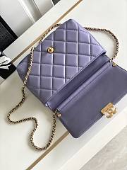 Chanel 24A Pearl Chain Flap Bag Purple 20cm x 7.5cm x 15cm - 3