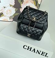 Chanel Small Backpack Calfskin & Gold Black 22cm x 25cm x 18cm - 1