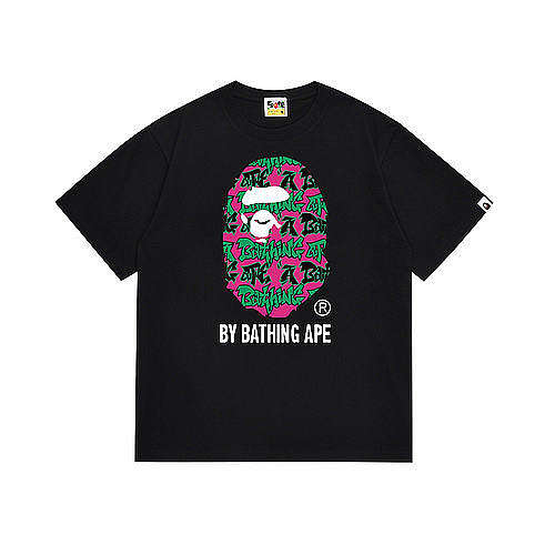 A BATHING APE logo-print cotton T-shirt black - 1