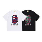 A BATHING APE logo-print cotton T-shirt black - 2