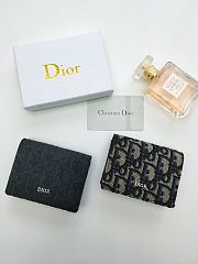 Wallet with Money Clip Beige and Black Dior Oblique Jacquard 11.3 x 8.2 x 1 cm - 6