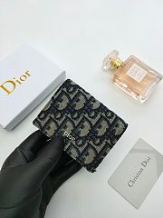 Wallet with Money Clip Beige and Black Dior Oblique Jacquard 11.3 x 8.2 x 1 cm - 4