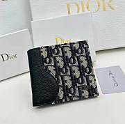 Dior Saddle Bifold Wallet Black Grained Calfskin Marquetry with Beige 2ADBC306YKS_H05E 11.5 x 9.5 cm - 1