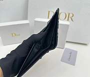 Dior Saddle Bifold Wallet Black Grained Calfskin Marquetry with Beige 2ADBC306YKS_H05E 11.5 x 9.5 cm - 6