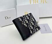 Dior Saddle Bifold Wallet Black Grained Calfskin Marquetry with Beige 2ADBC306YKS_H05E 11.5 x 9.5 cm - 5