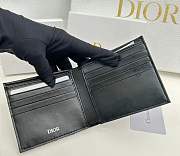 Dior Saddle Bifold Wallet Black Grained Calfskin Marquetry with Beige 2ADBC306YKS_H05E 11.5 x 9.5 cm - 3