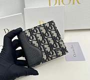 Dior Saddle Bifold Wallet Black Grained Calfskin Marquetry with Beige 2ADBC306YKS_H05E 11.5 x 9.5 cm - 2