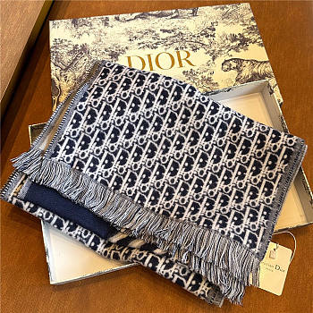 Dior Oblique University Reversible Scarf Navy Blue