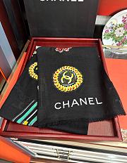 Chanel silk scarf black - 1