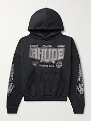  RHUDE 4x4 Logo-Print Cotton-Jersey Hoodie - 1