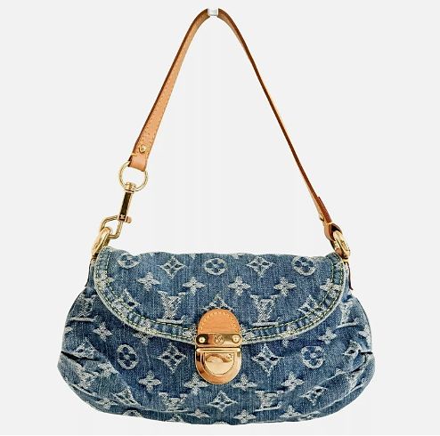 LOUIS VUITTON Denim Mini Pleaty Shoulder Bag 25cm x 17cm x 5 cm  - 1