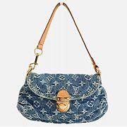 LOUIS VUITTON Denim Mini Pleaty Shoulder Bag 25cm x 17cm x 5 cm  - 1