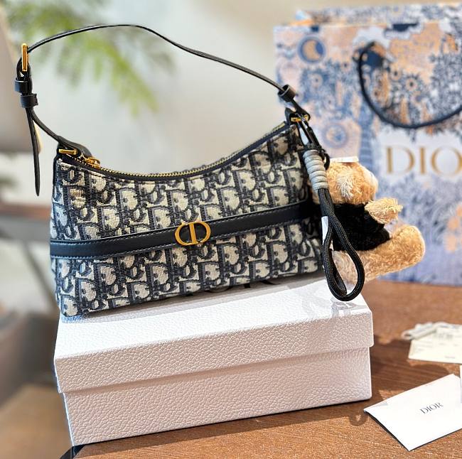 Dior 30 Montaigne Cigale Mini Bag Blue Oblique Jacquard S2381UTZQ_M928 23cm - 1