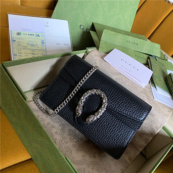 Gucci Dionysus super mini black bag 16.5cm x 10cm x 4cm