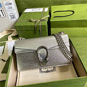 Gucci Dionysus Super Mini Silver Lamé Leather Bag 476432-1TRBN-8173 16.5cm x 10cm x 4cm - 1