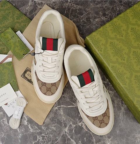 Gucci Re Web Leather Sneakers  - 1