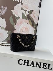 Chanel 25C Mini Black Caviar Clutch on Chain with Light Gold Hardware 11cm x 20cm x 4cm - 5