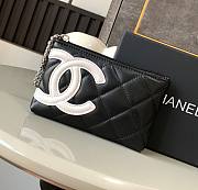 Chanel Black Ligne Cambon Zippy Card Pouch 8cm x 13cm x 3cm - 1