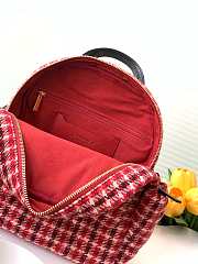 Chanel Gold 24N Coconege Houndstooth Backpack Red 26cm x 28cm x 11cm - 3