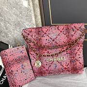 Chanel Chanel 22 tweed handbag pink 35cm ×37cm ×7cm - 1