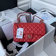 Chanel Classic Red Double Flap Bag Medium Lambskin Leather 25cm x 6cm - 1