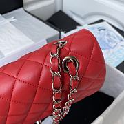 Chanel Classic Red Double Flap Bag Medium Lambskin Leather 25cm x 6cm - 5