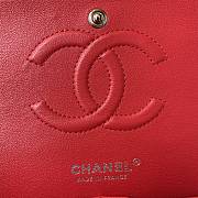 Chanel Classic Red Double Flap Bag Medium Lambskin Leather 25cm x 6cm - 4